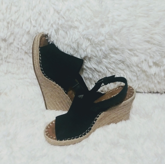 2×$40 Toms Black Oxford Woman's Monica Wedges - Picture 2 of 11